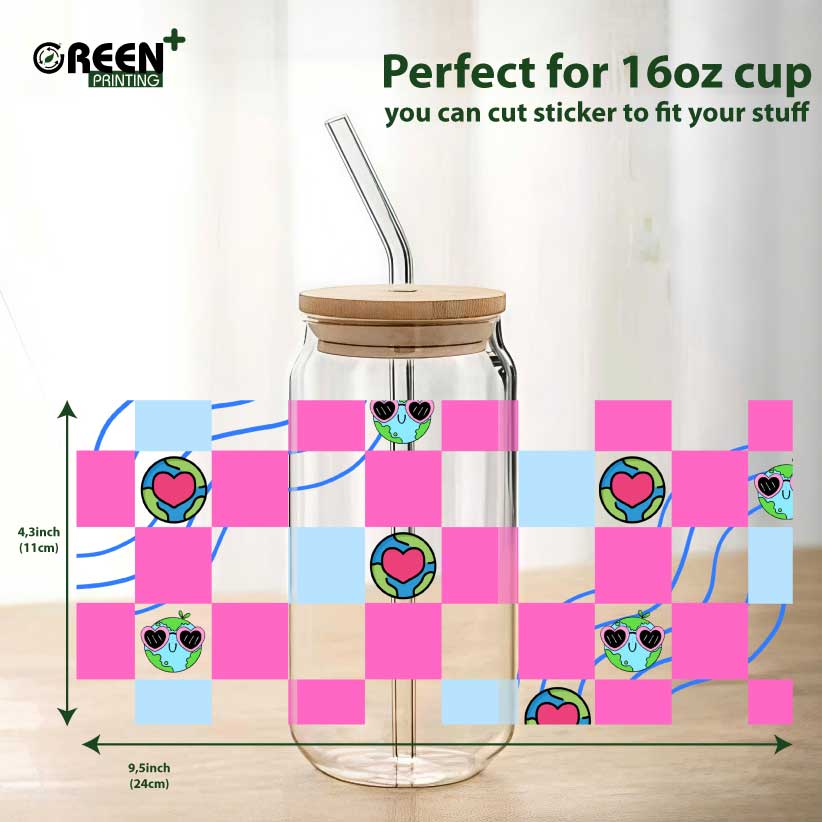 UV DTF Cup Wraps | EARTHDAY stickers - 16oz (4,3 x 9,5 inch)