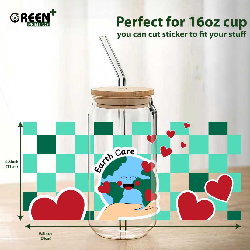 UV DTF Cup Wraps | EARTHDAY stickers - 16oz (4,3 x 9,5 inch)